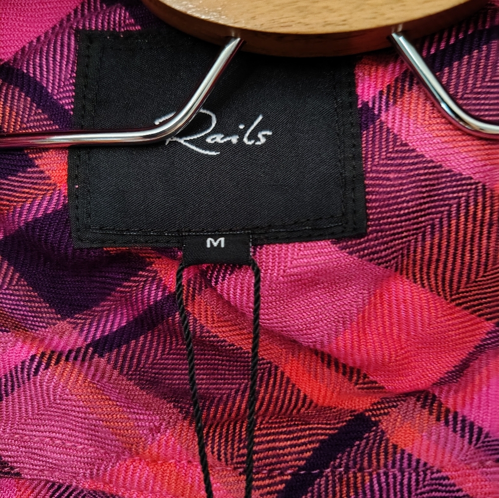 RAILS Hunter Electric Pink Plaid Shirt, M, NWT - Picture 12 of 13